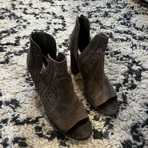 Open toed grey booties